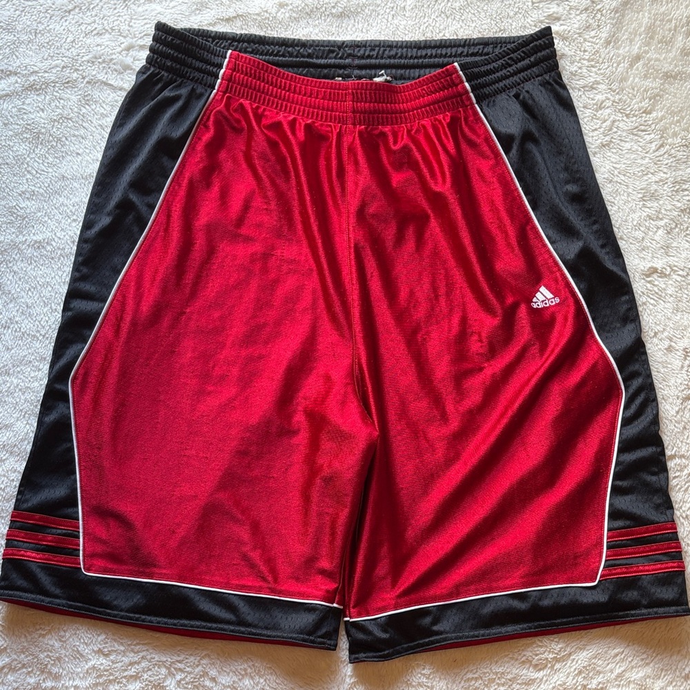 Adidas Men's Athletic Shorts in Red and Black